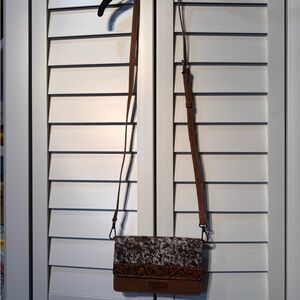 Wrangler Brown and White Patterned Crossbody Bag